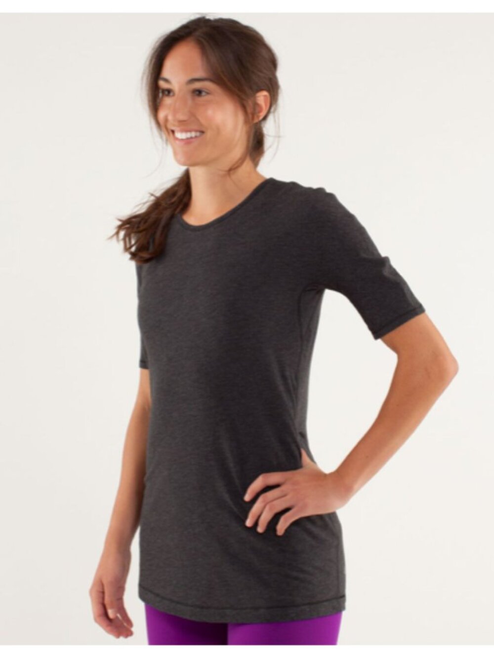 NWOT - Lululemon Devotion Tee Short Sleeve *Heathered Black (Size 6)